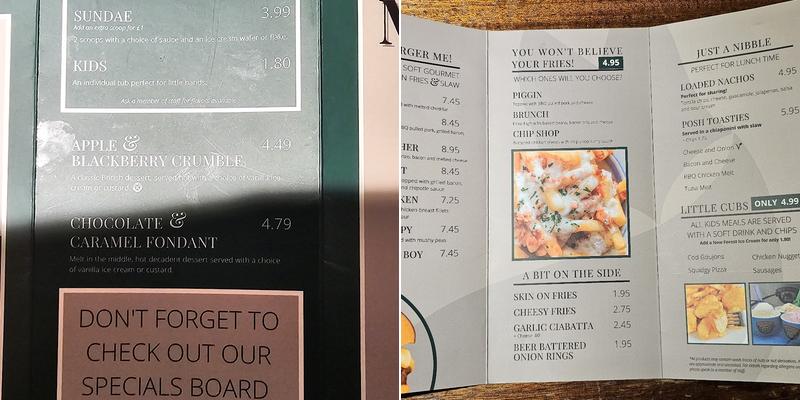 The Fox & Hounds Menu