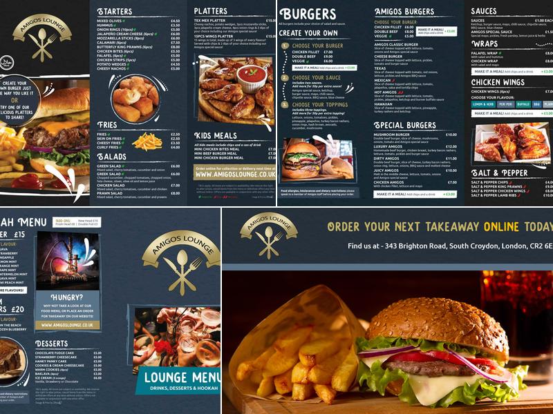 Amigos Burger Lounge & Shisha Bar (South Croydon) Menu
