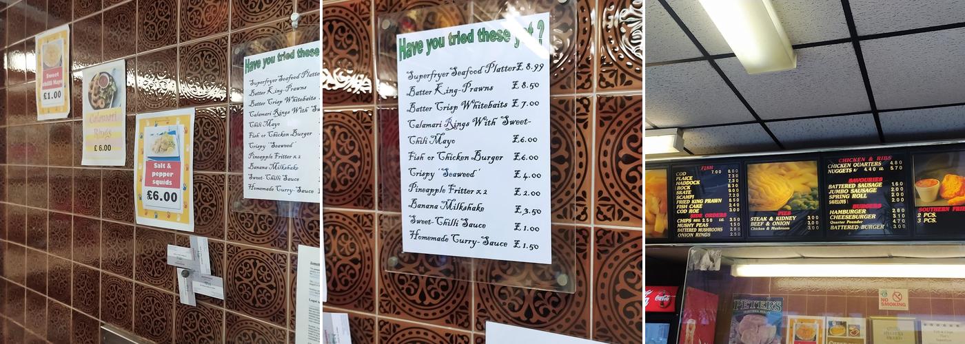 Superfryer Fish & Chips Menu