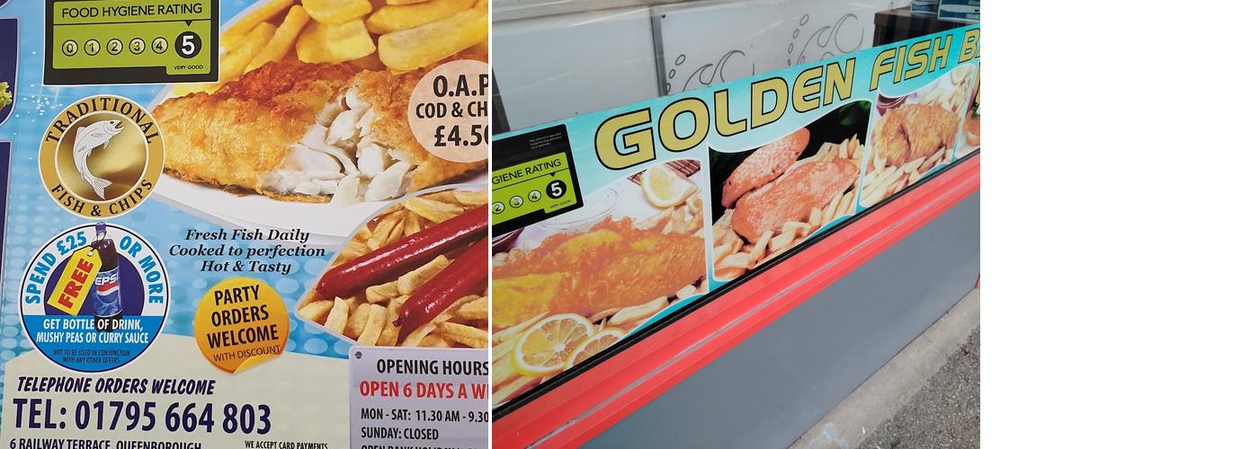 Golden fish bar Menu