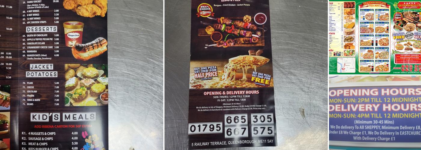 Queenborough Kebab & Pizza House Menu