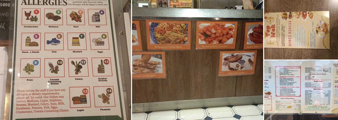 Shenley Top Wok Menu