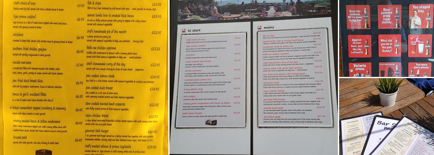 Belle Vue Tavern Menu