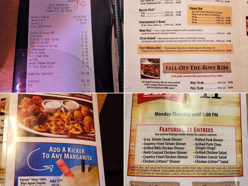 Texas Roadhouse Menu