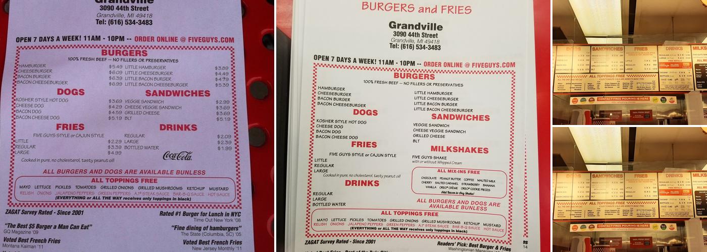Five Guys Menu