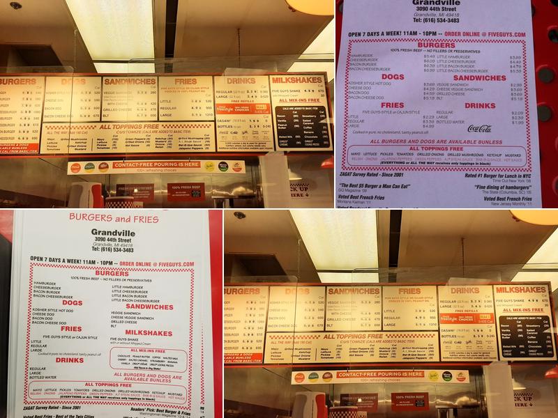 Five Guys Menu