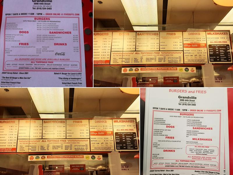 Five Guys Menu