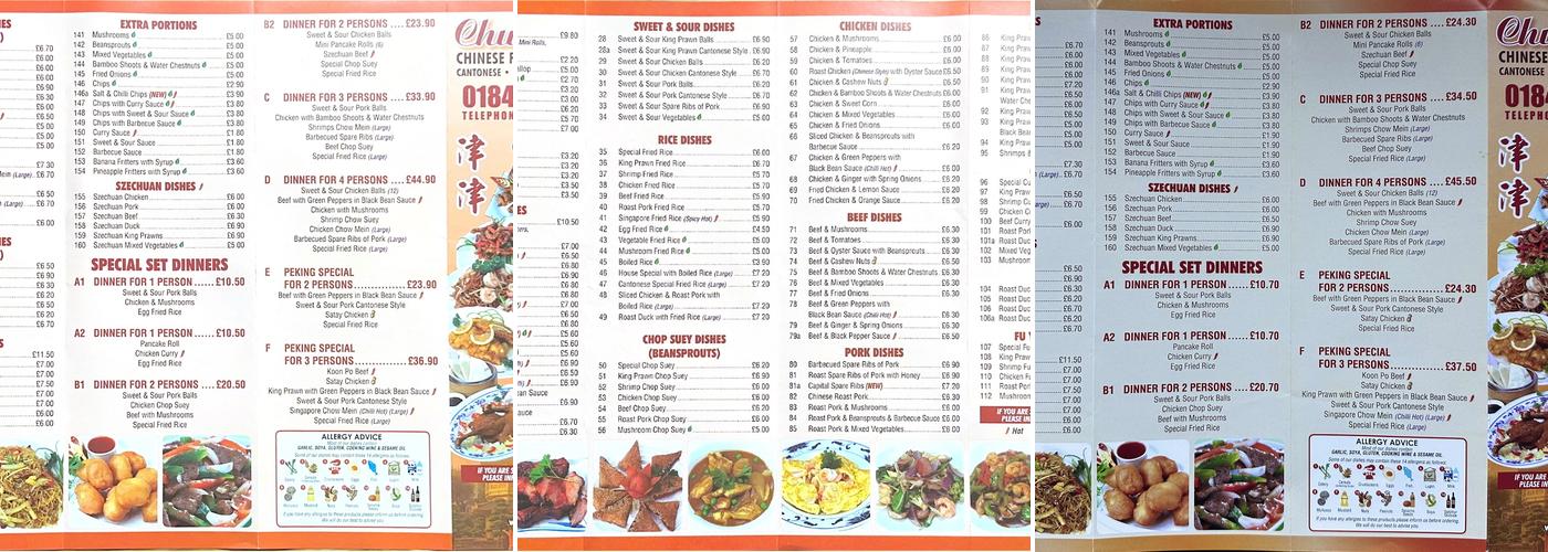 Chun Chun Menu