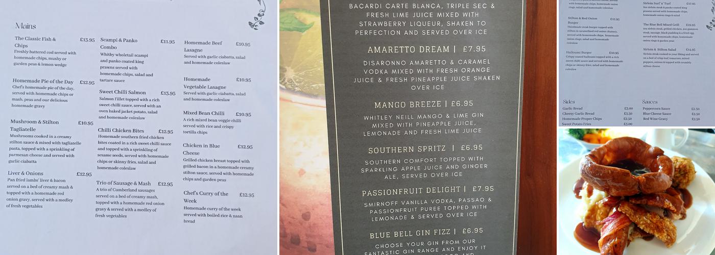 The Blue Bell Ranskill Menu