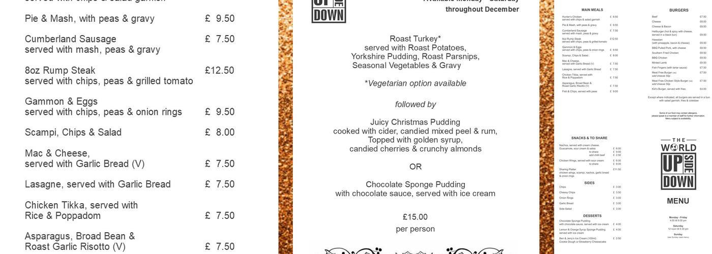 The World Upside Down Menu