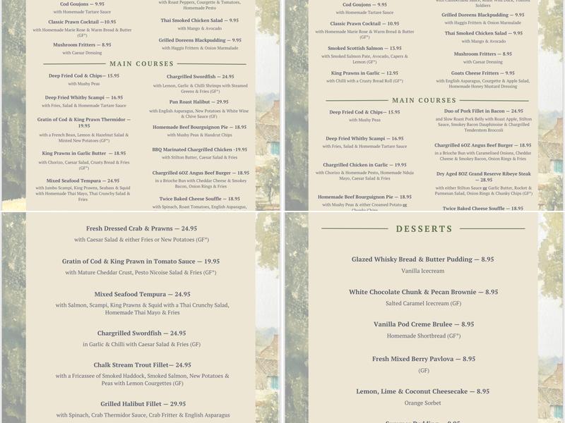 The Bay Horse Ravensworth Menu
