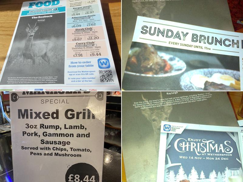 The Roebuck - JD Wetherspoon Menu