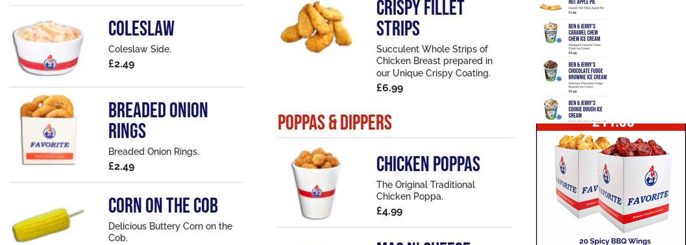 Favorite Chicken & Ribs Rayleigh Menu