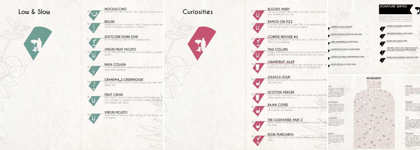 High Spirits Cocktail Company Menu