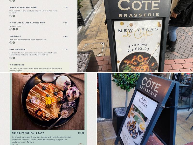 Côte Reading Menu
