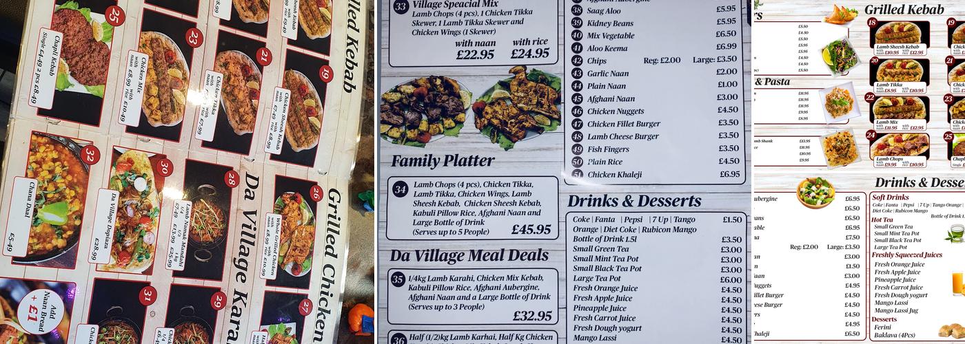 Da Village Afghan Restaurant ( HALAL ) Menu