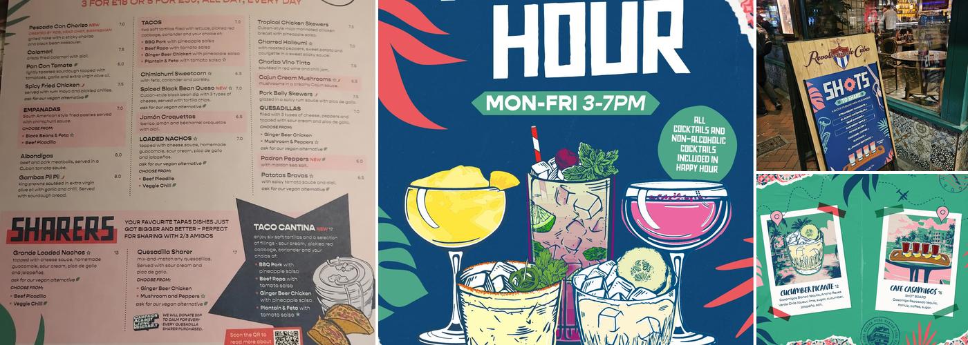 Revolución de Cuba Reading Menu