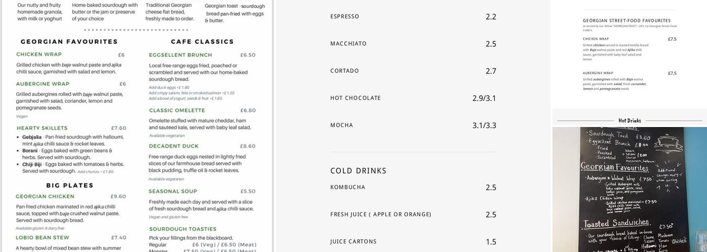 Geo Cafe Menu