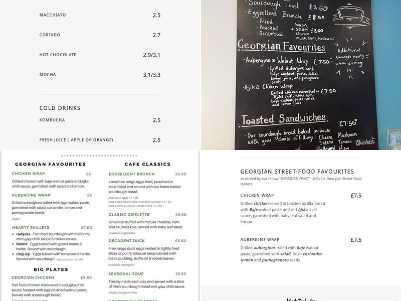 Geo Cafe Menu