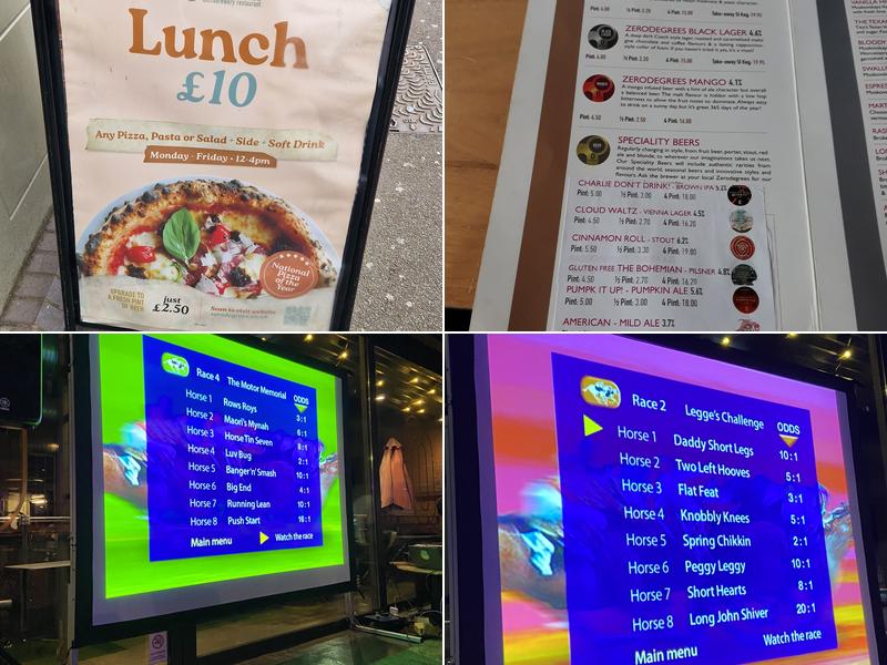 Zerodegrees Microbrewery & Restaurant Reading Menu