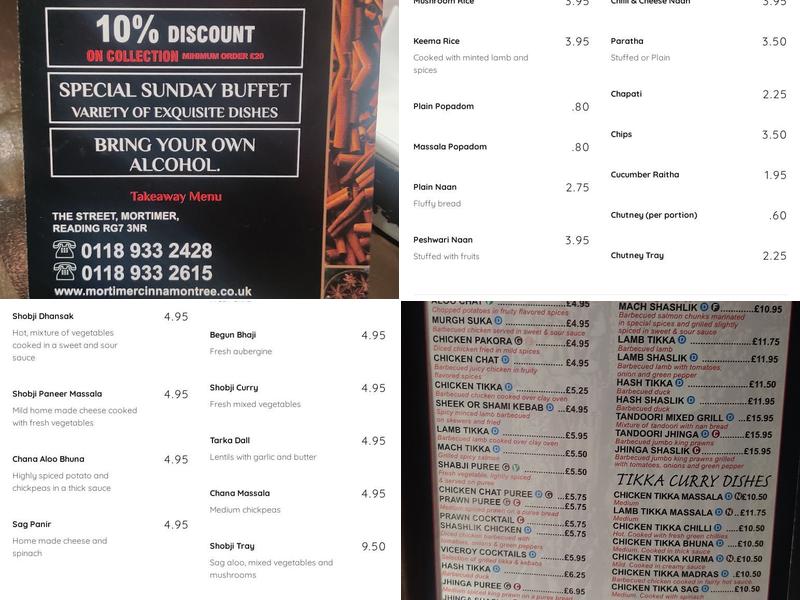 Cinnamon Tree, Mortimer Menu
