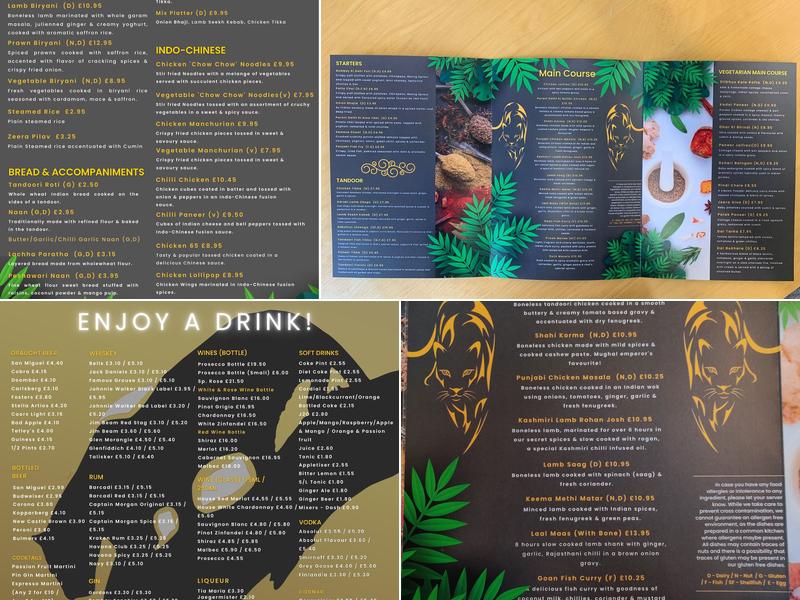 Bagheera Indian Restaurant & Bar (at The Spread Eagle) Menu