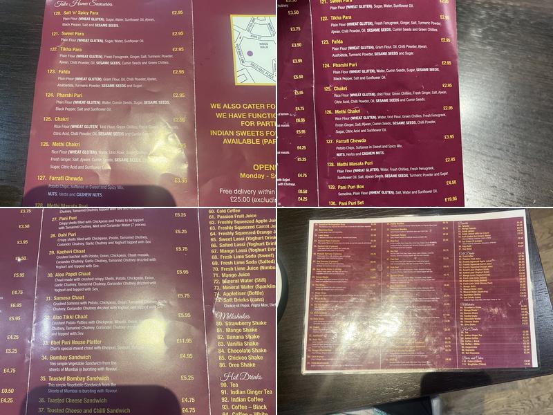 Bhel Puri House Menu