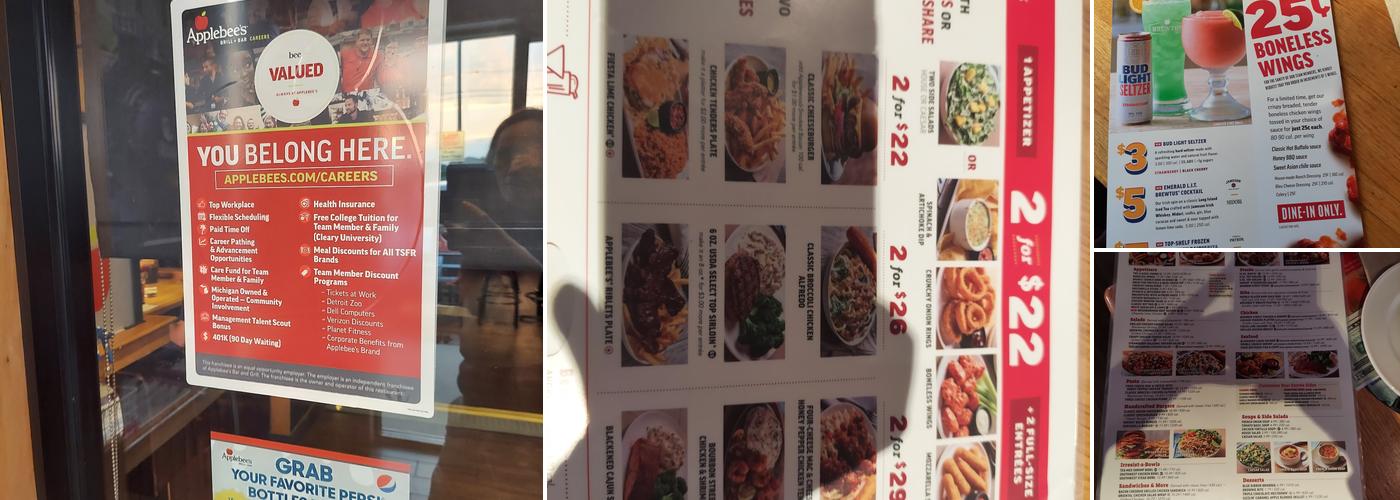 Applebee's Grill + Bar Menu