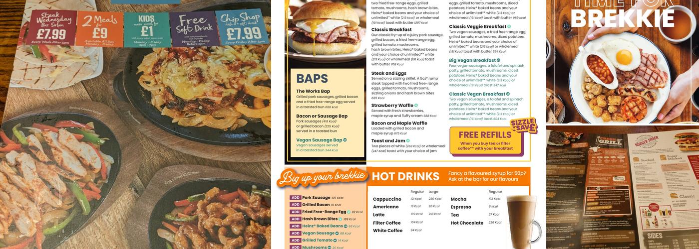 The Traveller's Rest Menu