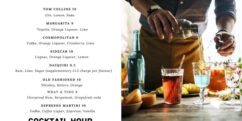 Angel Bar - Caversham - Reading Menu