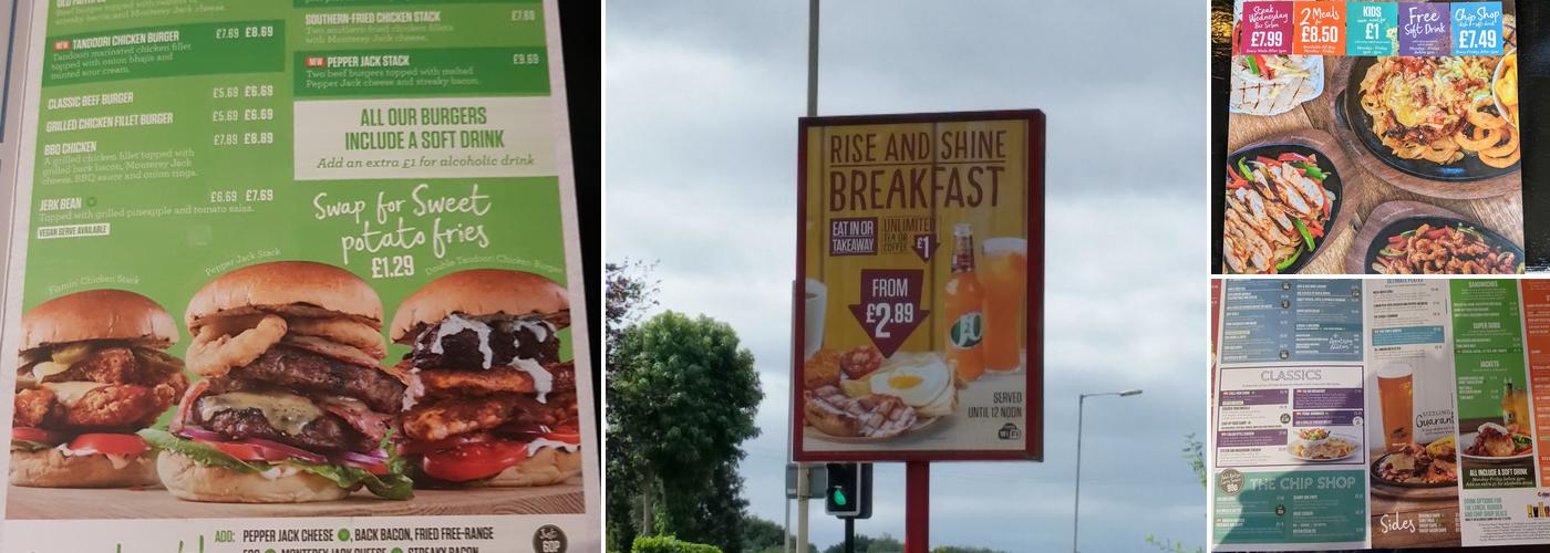 The Tyler's Rest Menu