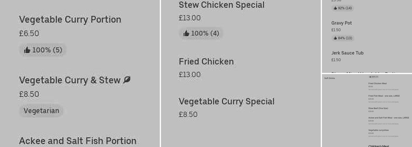 Seasons Caribbean Cuisine Menu