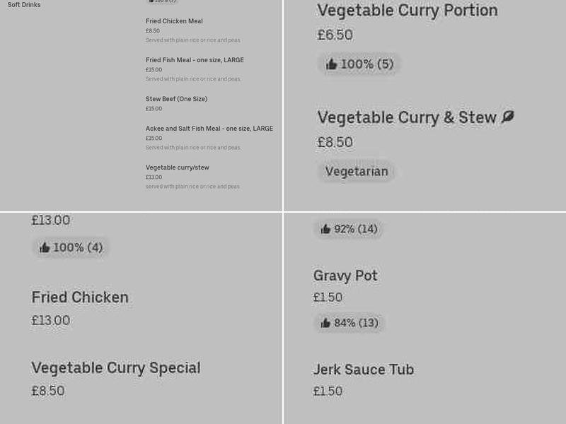 Seasons Caribbean Cuisine Menu