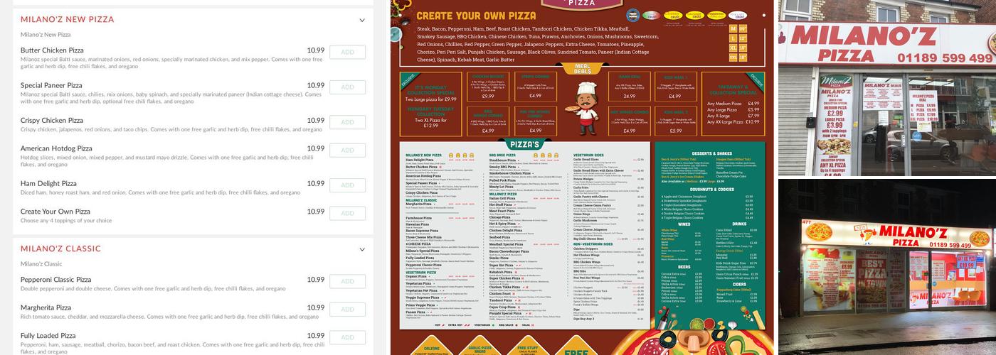 Milano'Z Pizza (Oxford Road) Menu