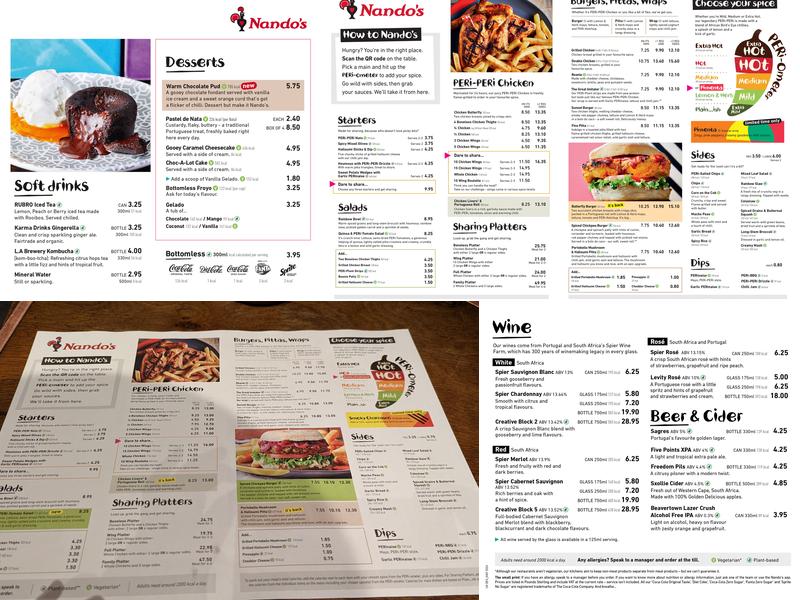 Nando's Reading - Gateway Menu