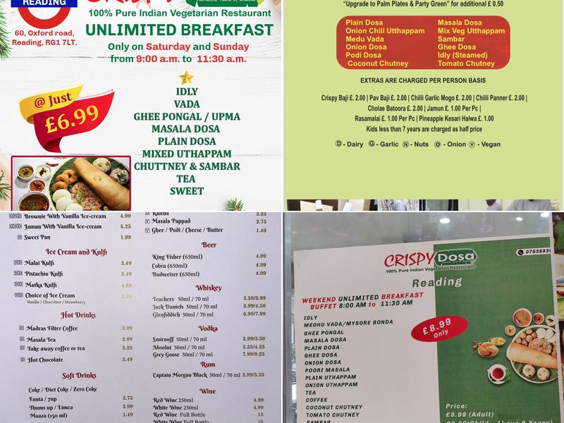 CRISPY DOSA RESTAURANT Menu