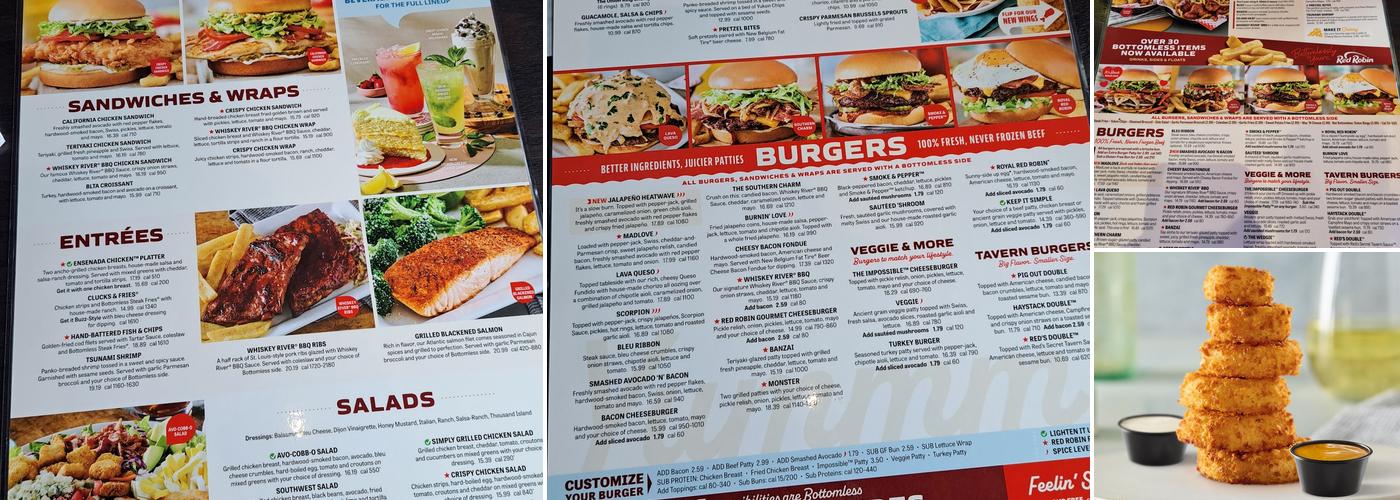 Red Robin Gourmet Burgers and Brews Menu