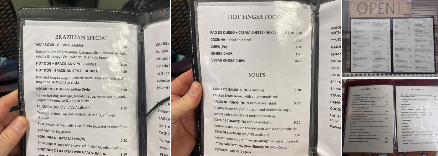 Cacau Brazilian Patisserie Menu