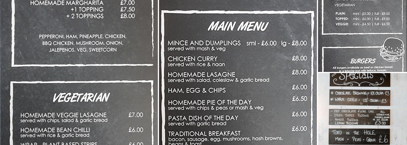 The Yorkshire Lass Menu