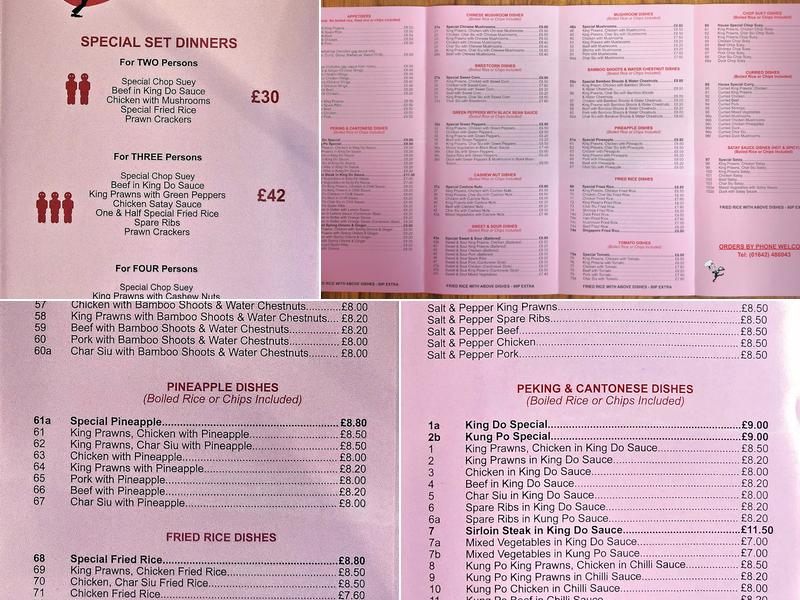 New King Wah Curry House Menu