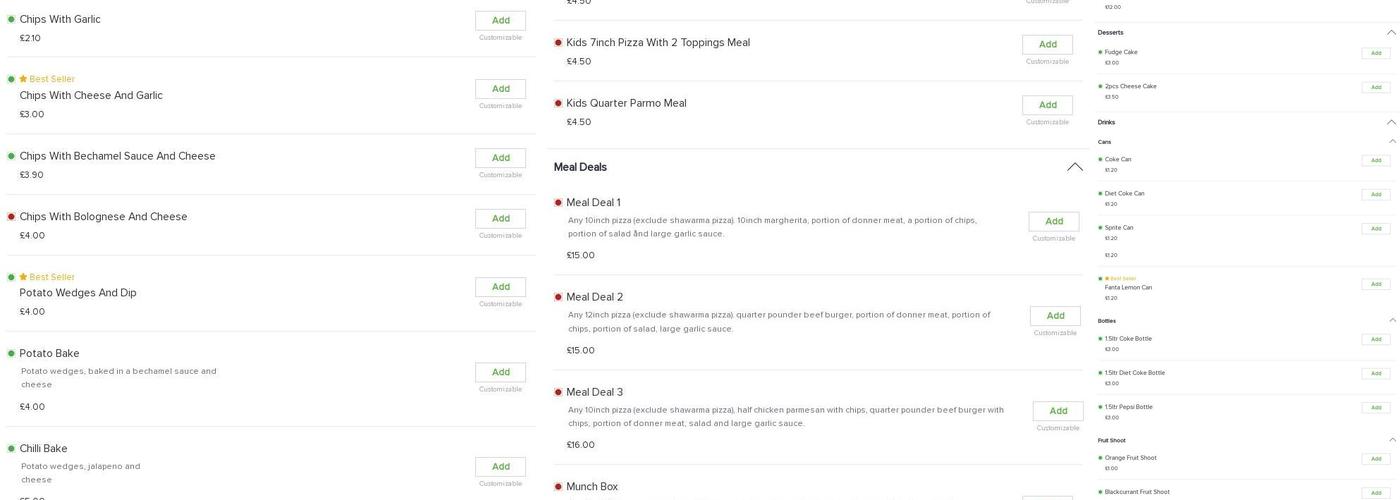 Vivaldi Pizzeria Menu