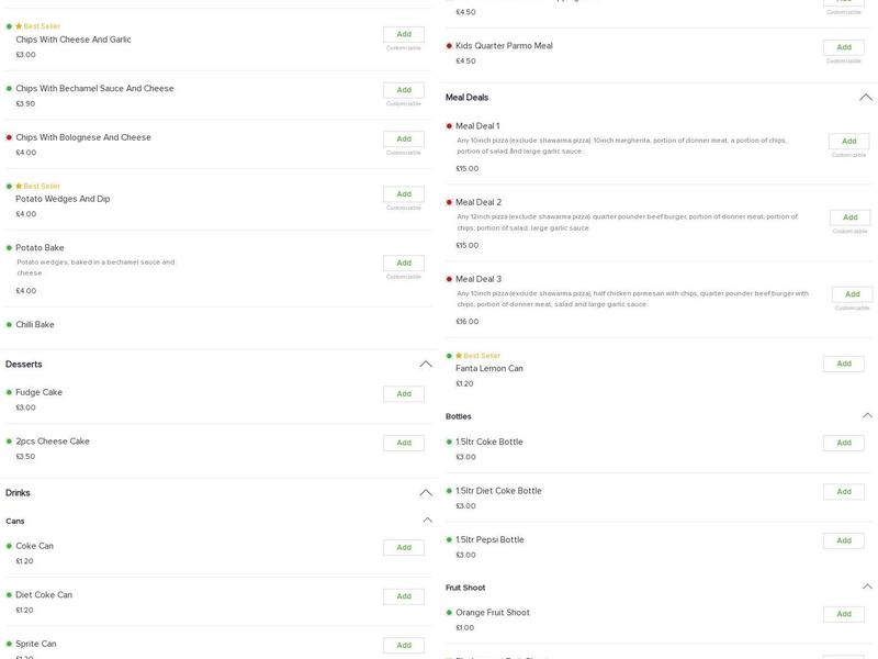 Vivaldi Pizzeria Menu