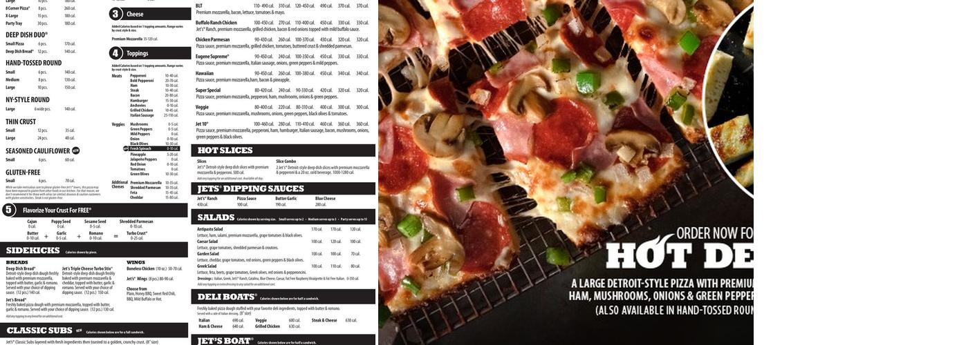 Jet's Pizza Menu