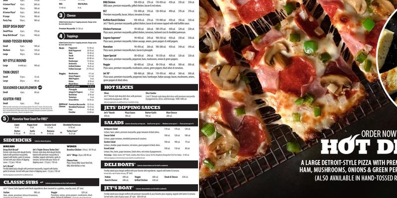 Jet's Pizza Menu