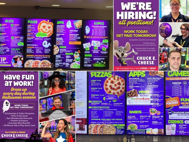 Chuck E. Cheese Menu