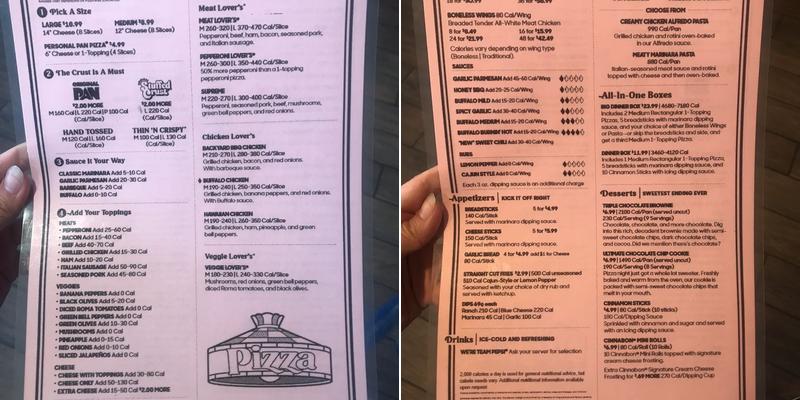 Pizza Hut Menu