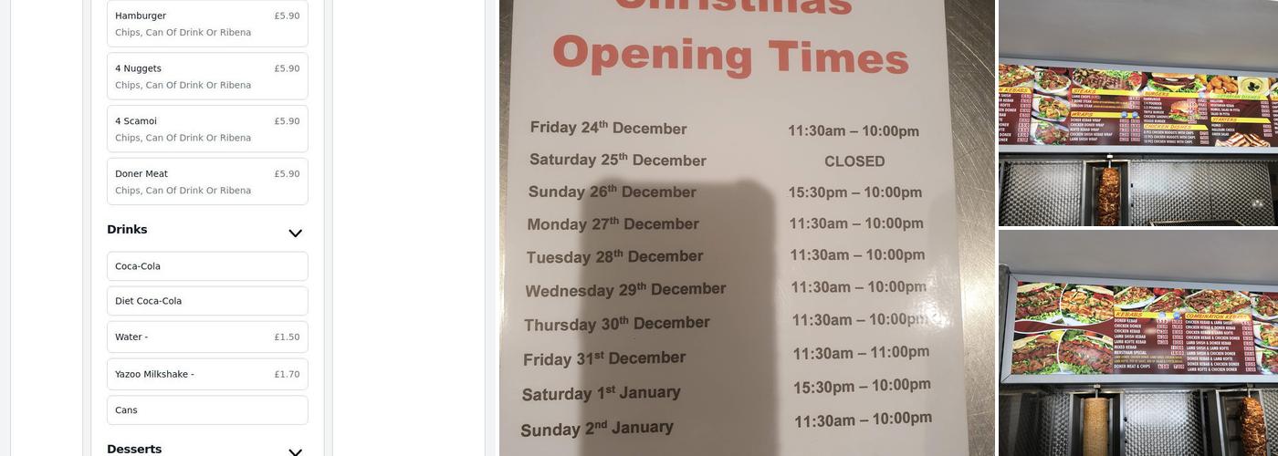 Merstham Kebab House THE ORIGINAL Menu