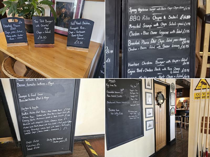 The Lord Nelson Menu