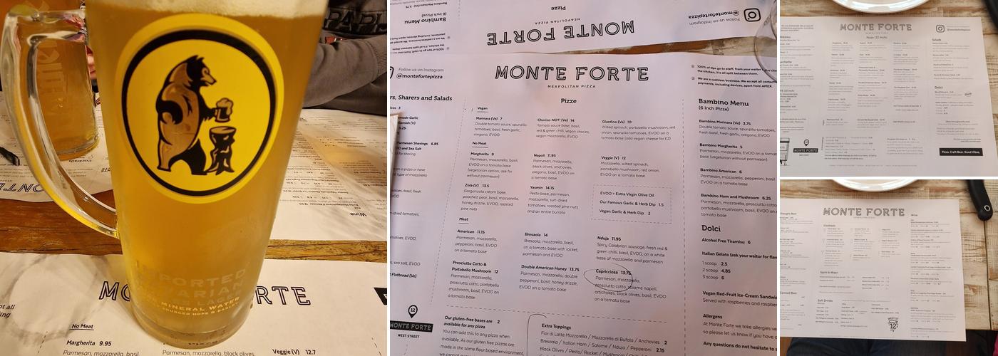 Monte Forte - Neapolitan Pizza (Reigate) Menu