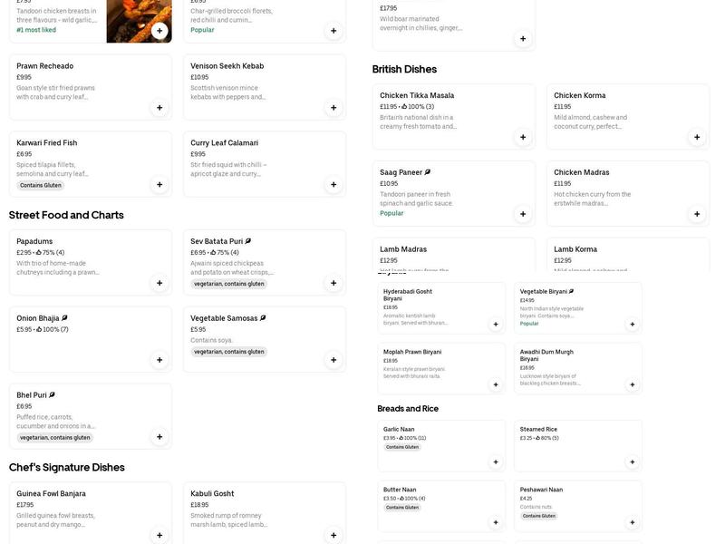 Saffron Summer Indian Restaurant Reigate Menu